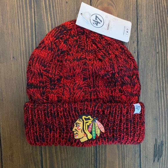 NHL Chicago Blackhawks Cuffed Knit Beanie/ Hat - Picture 2 of 3